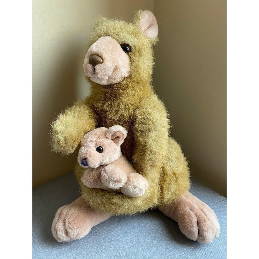 1989 Plush Creations Kangaroo Pouch Baby Stuffed Vtg Realistic Canberra SKU29